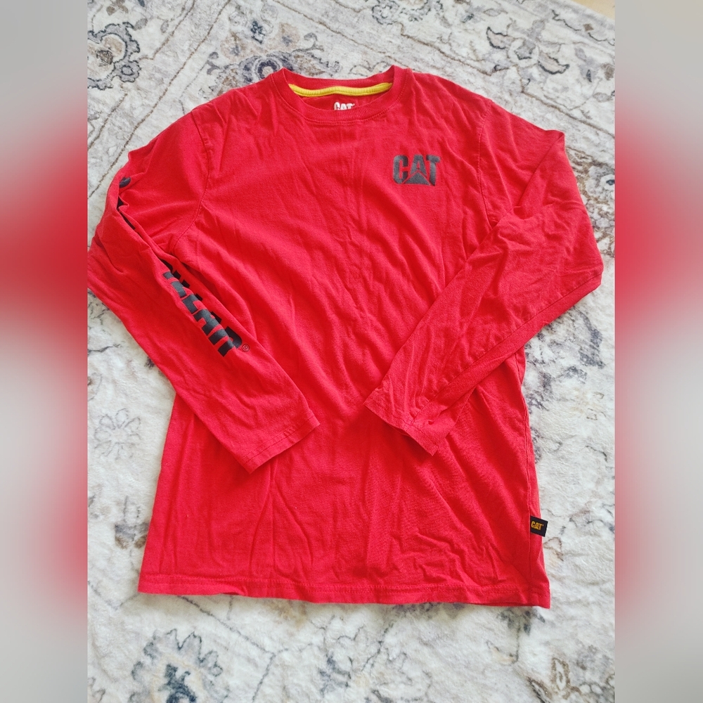 Boys CAT Red Long Sleeve Shirt